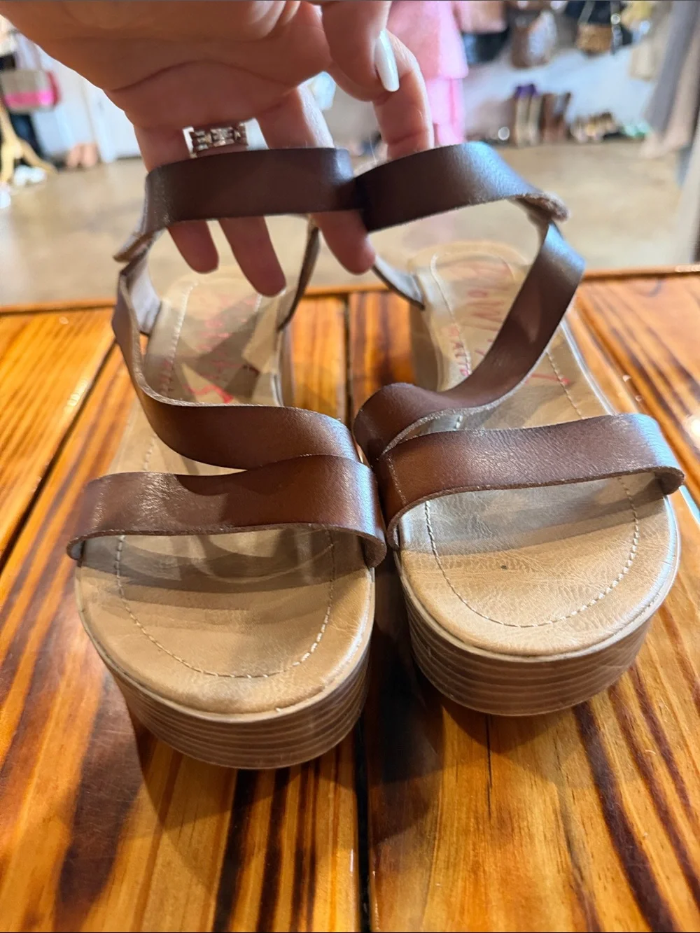 Blowfish Brown Platform Sandal with Ankle Strap